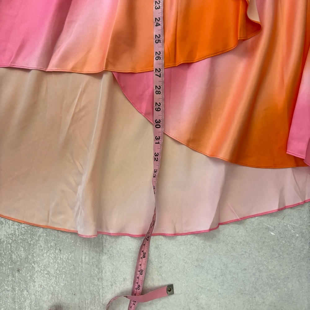 Dannijo || Silk Dye Midi Skirt Pink Orange Small - Picture 8 of 10